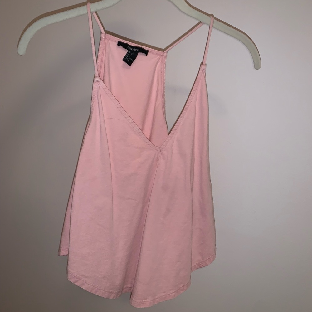 FOREVER21 LIGHT PINK V NECK BLOUSE